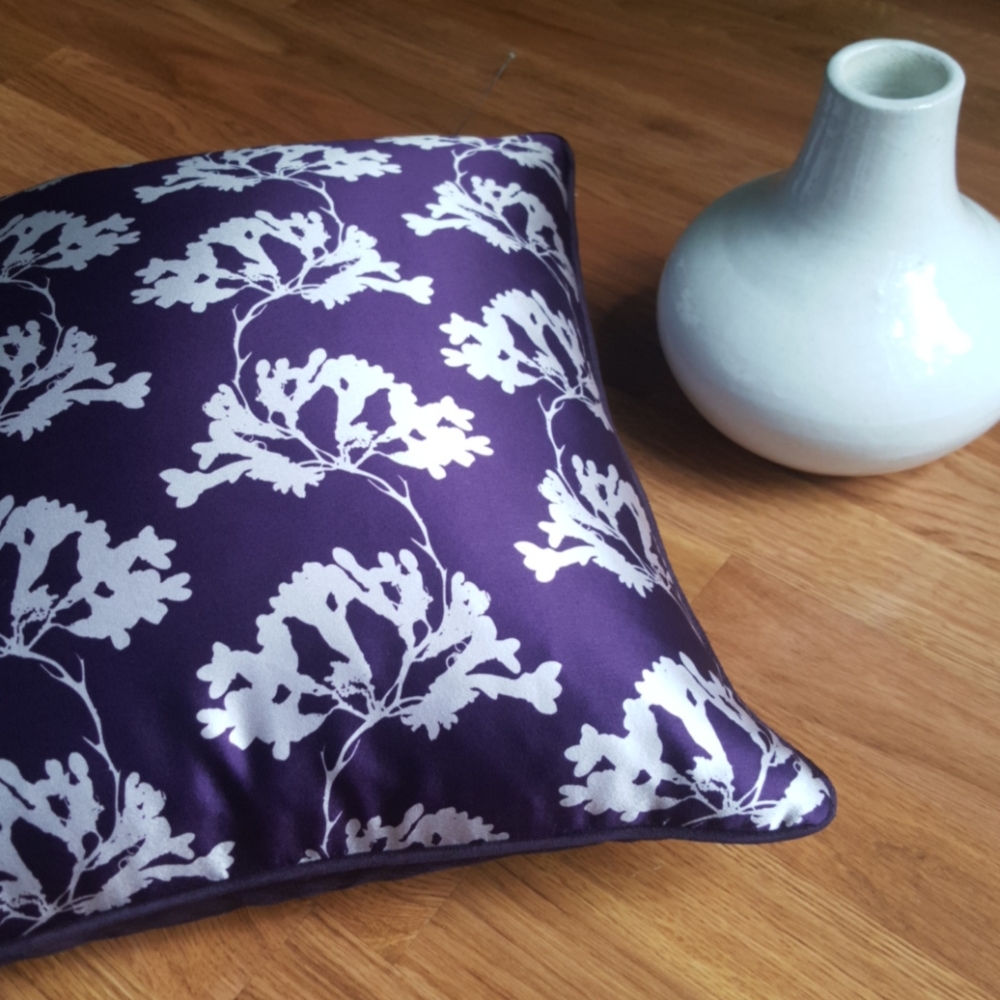 Agnes & Hoss cape seaweed satin suede pillow